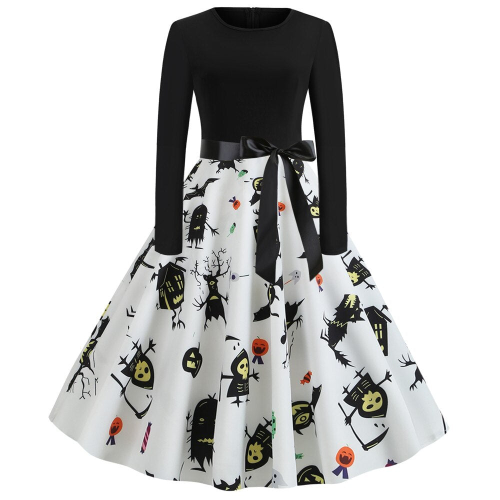 スケルトンプリント ハロウィンコスチューム